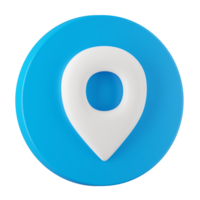 3d render of location pin button icon. png