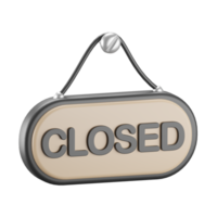 3d icon of coffee shop closed sign. png