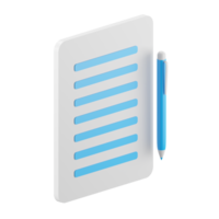 3d icon rendering of agreement paper, contract, document isolated background. png