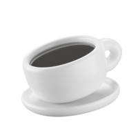 3d icoon van een kop van zwart koffie. png