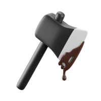 3d icon of halloween axe. png