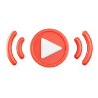 3d rendering of video streaming icon. png