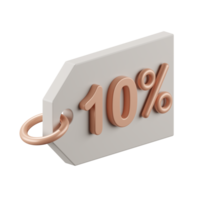 3d render of shopping tag, Coupon of discount price promotion. png