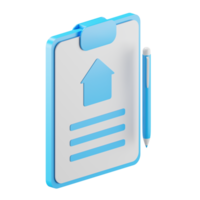 3d icon rendering of agreement paper, contract, document isolated background. png