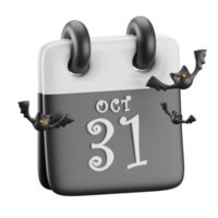 3d icoon van halloween kalender. png