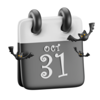 3d icono de Víspera de Todos los Santos calendario. png