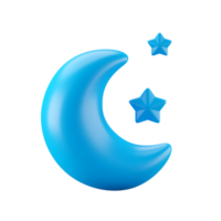 3d icon rendering of starry night, weather forecast. png
