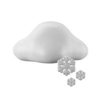 3d icon rendering of snowy day, weather forecast. png