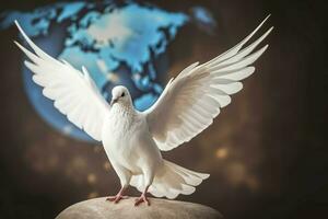 White dove symbol of peace. Generate ai photo