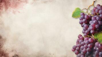 space for text on textured background surrounded by grape fruits, background image, AI generated photo