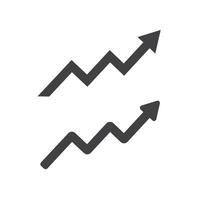 Growth up trend chart icon set isolated vector illustration.