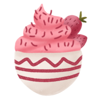 ice cream with strawberry and sprinkles on top png