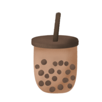 an illustration of a cup of bubble tea png