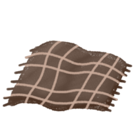 a brown and white checker blanket on a transparent background png