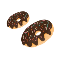 Donuts mit Schokolade auf ein transparent Hintergrund png