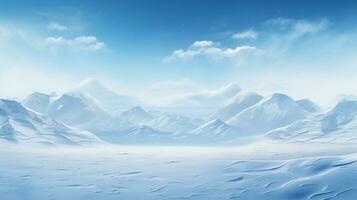 space for text on realistic winter Landscape background, background image, AI generated photo