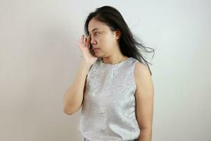 Portrait of a woman on white background, portrait of a person photo