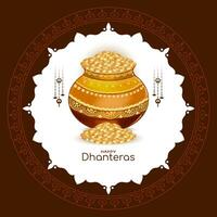 elegante contento Dhanteras indio festival saludo antecedentes vector