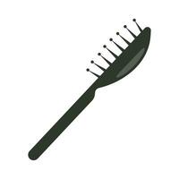 Flat silhouette of a hairbrush on a white background. vector