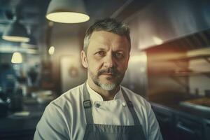 retrato masculino cocinero. generar ai foto