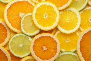 Fresh sliced citrus diet background. Generate ai photo