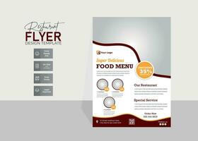 Restaurant food flyer template design or food menu design vector