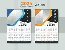 Modern design 2024 calendar template vector