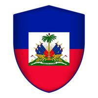 Haiti flag in shield shape. Vector illustration.