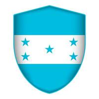 Honduras flag in shield shape. Vector illustration.