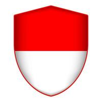 Indonesia flag in shield shape. Vector illustration.