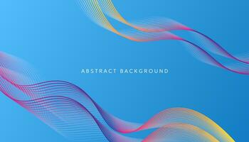 Colorful abstract background with flowing wave lines vector