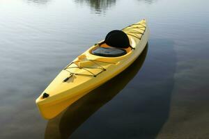 Kayak yellow pond summer river. Generate Ai photo