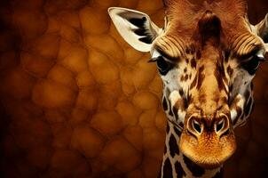 Colorful Giraffe animal banner. Generate Ai photo