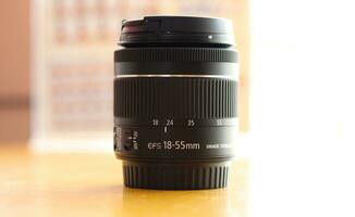 DSLR camera lens - digital camera lens 18-55 mm zoom lens with blur background photo