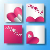 Set of Editable banner template design. Valentines day sale social media. Red background with abstract line shape. Suitable for social media, and banners. Vector design with a photo collage