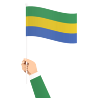 Hand Holding Gabon National Flag Isolated Transparent Simple Illustration png