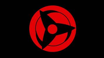 icono animación Sharingan. 4k vídeo imágenes, alfa canal transparencia video