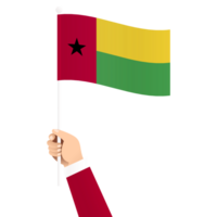 hand innehav guinea bissau nationell flagga isolerat transparent enkel illustration png