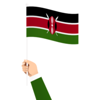 Hand Holding Kenya National Flag Isolated Transparent Simple Illustration png