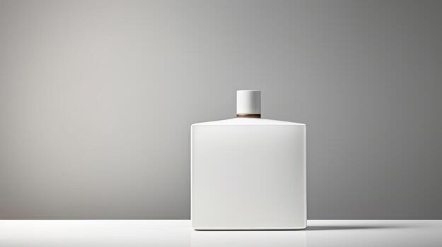 Perfume bottle mockup on white background. Generative AI photo