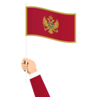 Hand Holding Montenegro National Flag Isolated Transparent Simple Illustration png