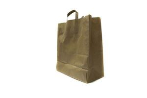 Paper bag, isolated on a white background. Recycle concept. photo