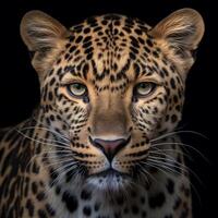 close up portrait of leopard. generative ai photo