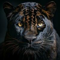 close up portrait of panther, generative ai photo