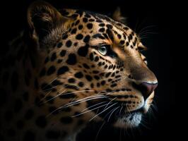 close up portrait of leopard. generative ai photo