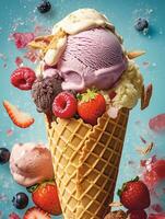 ice cream menu poster design, generative ai photo