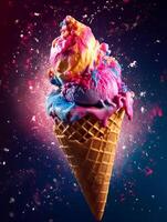 ice cream menu poster design, generative ai photo