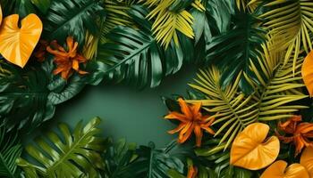 foliage background, summer banner, generative ai photo