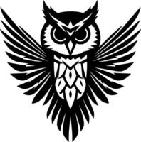 Owl, Black and White Vector illustration