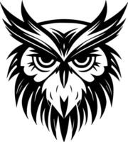 Owl, Black and White Vector illustration